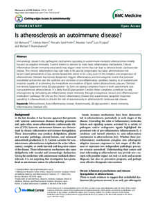 Is atherosclerosis an autoimmune disease?