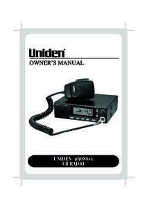 UNIDEN uh088sx CB RADIO UNIDEN UHF CB Transceiver  Contents