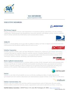 SIA MEMBERS (updated September 16, 2014) EXECUTIVE MEMBERS  The Boeing Company