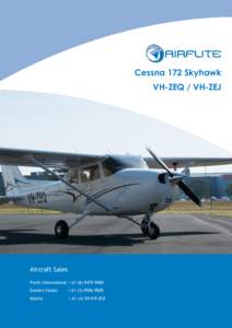 Cessna 172 Skyhawk VH-ZEQ / VH-ZEJ Aircraft Sales Perth International + Eastern States