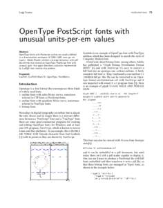 Luigi Scarso  VOORJAAR 2010 OpenType PostScript fonts with unusual units-per-em values