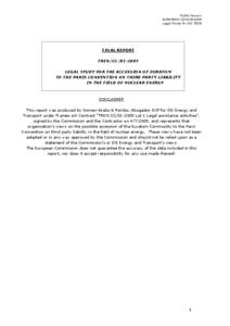 Public Version EUROPEAN COMMISSION Legal Study for DG TREN FINAL REPORT TREN/CC[removed]