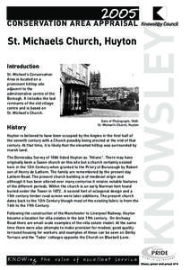 CONSERVATION AREA APPRAISAL  St. Michaels Church, Huyton Introduction St. Michael’s Conservation Area is located on a
