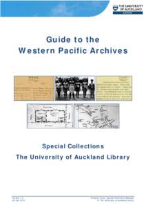 Guide to the Western Pacific Archives Special Collections The University of Auckland Library