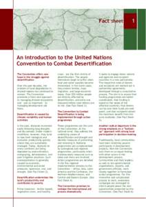 Fact sheet  1 An introduction to the United Nations Convention to Combat Desertification