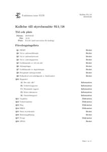 E-sektionen inom TLTH  Kallelse S11Kallelse till styrelsemöte S11/18