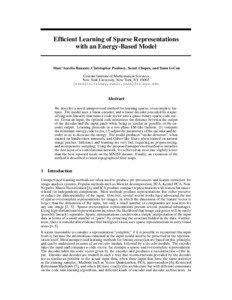 Efficient Learning of Sparse Representations with an Energy-Based Model