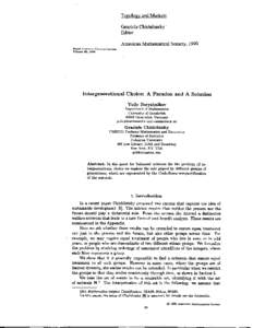 Topology and Markets Graciela Chichilnisky ` Editor Fields Institute Communications Volume 22, 1999