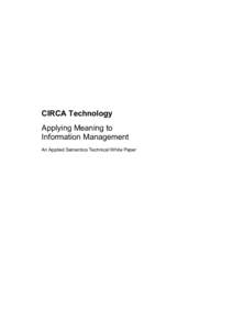 CIRCA Technology Applying Meaning to Information Management An Applied Semantics Technical White Paper  TABLE OF CONTENTS