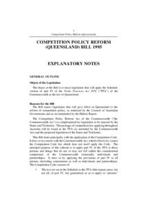 1 Competition Policy Reform (Queensland) COMPETITION POLICY REFORM (QUEENSLAND) BILL 1995