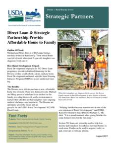 Florida — Rural Housing Service  Strategic Partners Direct Loan & Strategic Partnership Provide Affordable Home to Family