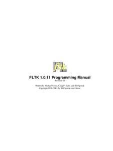 FLTK[removed]Programming Manual Revision 18 Written by Michael Sweet, Craig P. Earls, and Bill Spitzak Copyright 1998−2001 by Bill Spitzak and Others.  FLTK[removed]Programming Manual