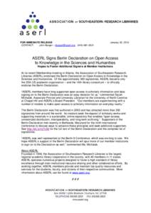 ASERL Signs Berlin Declaration