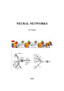 NEURAL NETWORKS M. Hajek 2005  Table of contents