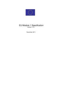 EU Module 1 Specification VersionNovember 2011  Document Control
