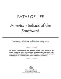 PATHS OF LIFE exhibit, Discovery Hunt booklet, Navajo section, grades 6 and up