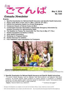 Gotemba Newsletter  May 5, 2018 NoEvents: