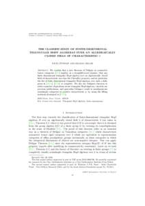 MOSCOW MATHEMATICAL JOURNAL Volume 3, Number 1, January–March 2003, Pages 37–43 THE CLASSIFICATION OF FINITE-DIMENSIONAL TRIANGULAR HOPF ALGEBRAS OVER AN ALGEBRAICALLY CLOSED FIELD OF CHARACTERISTIC 0