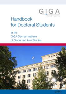 Handbook for Doctoral Students at the GIGA German Institute of Global and Area Studies