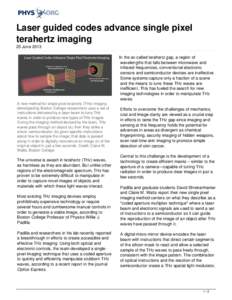 Laser guided codes advance single pixel terahertz imaging