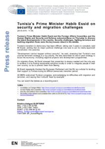 Press release  Tunisia’s Prime Minister Habib Essid on security and migration challenges:39]