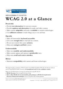Software development / Web Content Accessibility Guidelines / Web Accessibility Initiative / Accessibility / World Wide Web Consortium / Lisa Seeman / Fire Vox / Web accessibility / World Wide Web / Design