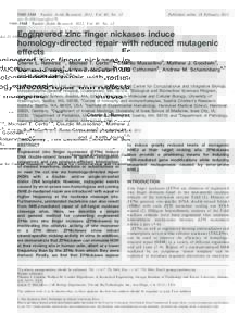 5560–5568 Nucleic Acids Research, 2012, Vol. 40, No. 12 doi:nar/gks179 Published online 28 FebruaryEngineered zinc finger nickases induce
