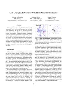 Lost! Leveraging the Crowd for Probabilistic Visual Self-Localization Marcus A. Brubaker TTI Chicago   Andreas Geiger