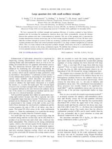 PHYSICAL REVIEW B 82, 233302 共2010兲  Large quantum dots with small oscillator strength S. Stobbe,1,* T. W. Schlereth,2,3 S. Höfling,2,3 A. Forchel,2,3 J. M. Hvam,1 and P. Lodahl1,† 1DTU