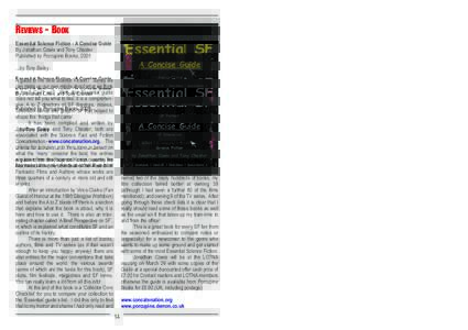 Essential SF  REVIEWS - BOOK Essential Science Fiction - A Concise Guide By Jonathan Cowie and Tony Chester Published by Porcupine Books, 2005