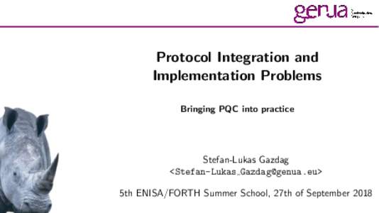 Protocol Integration and Implementation Problems Bringing PQC into practice Stefan-Lukas Gazdag <Stefan-Lukas >