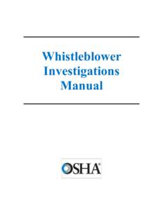 Whistleblower Investigations Manual DIRECTIVE NUMBER: CPL