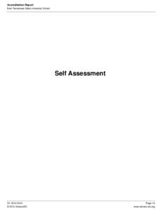 Accreditation Report East Tennessee State University School Self Assessment  SY[removed]