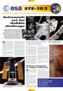 STS -103 European Space Agency’s role in space telescope servicing mission Astronauts set for Hubble