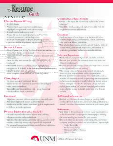 Resume  Guide Effective Resume Writing