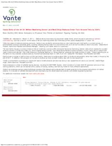 Vante State of the Art $1 Million Machining Center and Mold Shop Reduces Order Turn Around Time by 500%25
