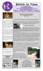Stitch in Time The Newsletter of Spay and Neuter Solutions, Inc. P.O. Box 762, Cortaro, AZEmail:  Phone: Website: www.spayandneutersolutions.org