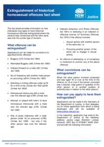 Extinguishment of homosexual offences fact sheet