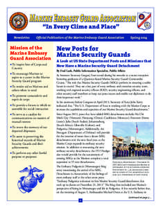 Newsletter  Official Publication of the Marine Embassy Guard Association Mission of the Marine Embassy