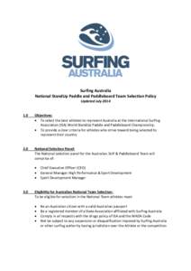 Surfing Australia National StandUp Paddle and Paddleboard Team Selection Policy Updated July[removed]