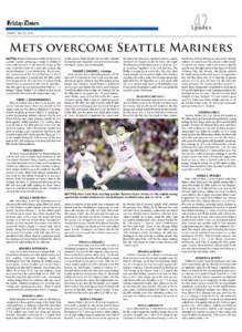 42  Sports FRIDAY, JULY 25, 2014  Mets overcome Seattle Mariners