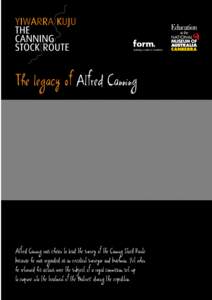 Yiwarra Kuju: The Canning Stock Route – enquiry sheet – Alfred Canning