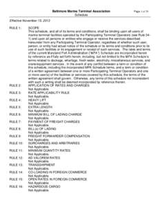 Baltimore Marine Terminal Association Schedule Page 1 of 29  Effective November 15, 2013