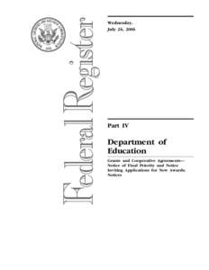 Office of Safe and Drug-Free Schools; Grants for School-Based Student Drug-Testing Programs; Notice of final priority, eligibility and application requirements, and selection criteria [OSDFS]