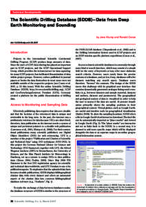 Technical Developments  The Scientific Drilling Database (SDDB)—­­­Data from Deep Earth Monitoring and Sounding by Jens Klump and Ronald Conze doi:iodp.sd