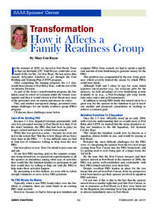 AAAA Spouses’ Corner  Transformation How it Affects a Family Readiness Group