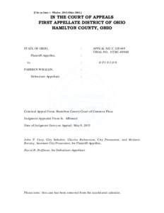 [Cite as State v. Whalen, 2013-Ohio[removed]IN THE COURT OF APPEALS FIRST APPELLATE DISTRICT OF OHIO HAMILTON COUNTY, OHIO