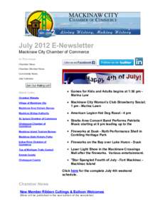July 2012 Mackinaw City C of C Newsletter