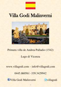 Villa Godi Malinverni  Primera villa de Andrea PalladioLugo di Vicenza www.villagodi.com –  