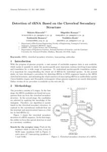 Genome Informatics 11: 301–Detection of tRNA Based on the Cloverleaf Secondary Structure